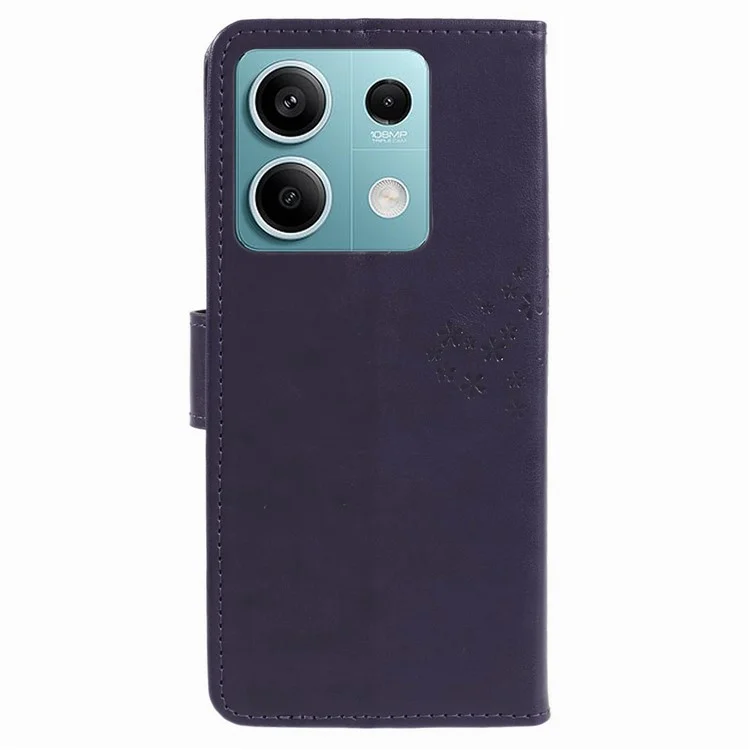 Per Xiaomi Redmi Note 13 Pro 5G / Poco X6 5G Custodia per telefono cellulare Imprinted Anti-fall Leather Wallet Cover - Viola scuro