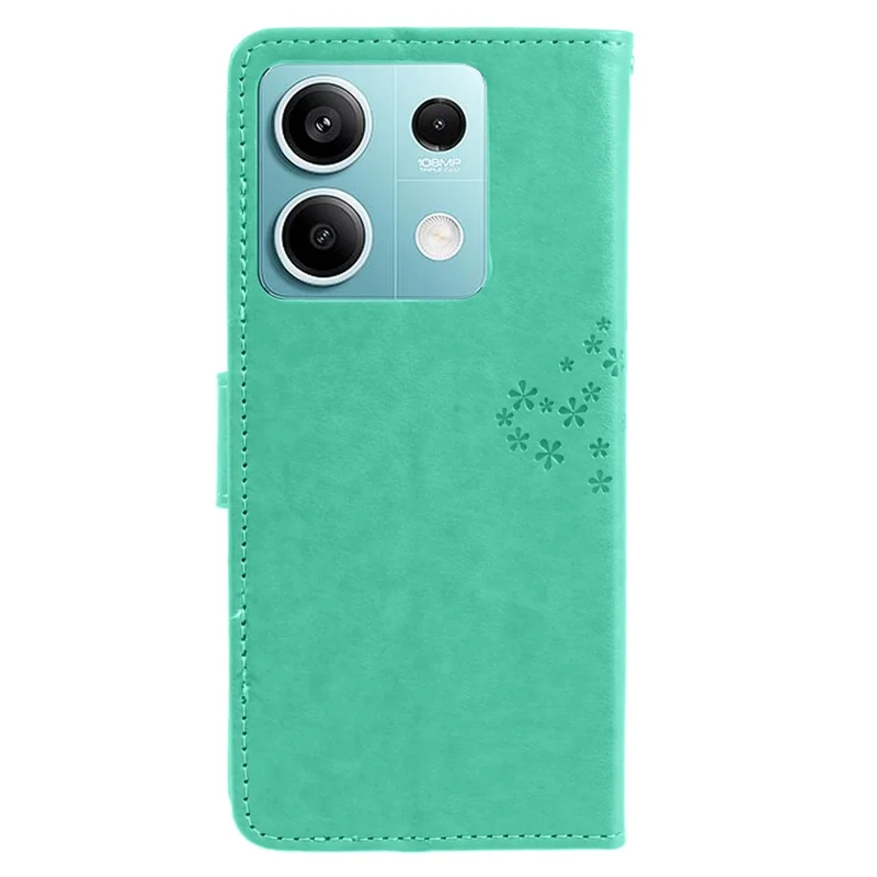 For Xiaomi Redmi Note 13 Pro 5G / Poco X6 5G Cell Phone Case Imprinted Anti-fall Leather Wallet Cover - Cyan