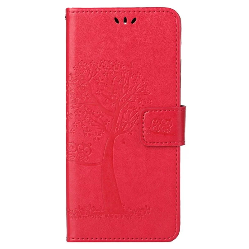 For Xiaomi Redmi Note 13 Pro 5G / Poco X6 5G Cell Phone Case Imprinted Anti-fall Leather Wallet Cover - Red