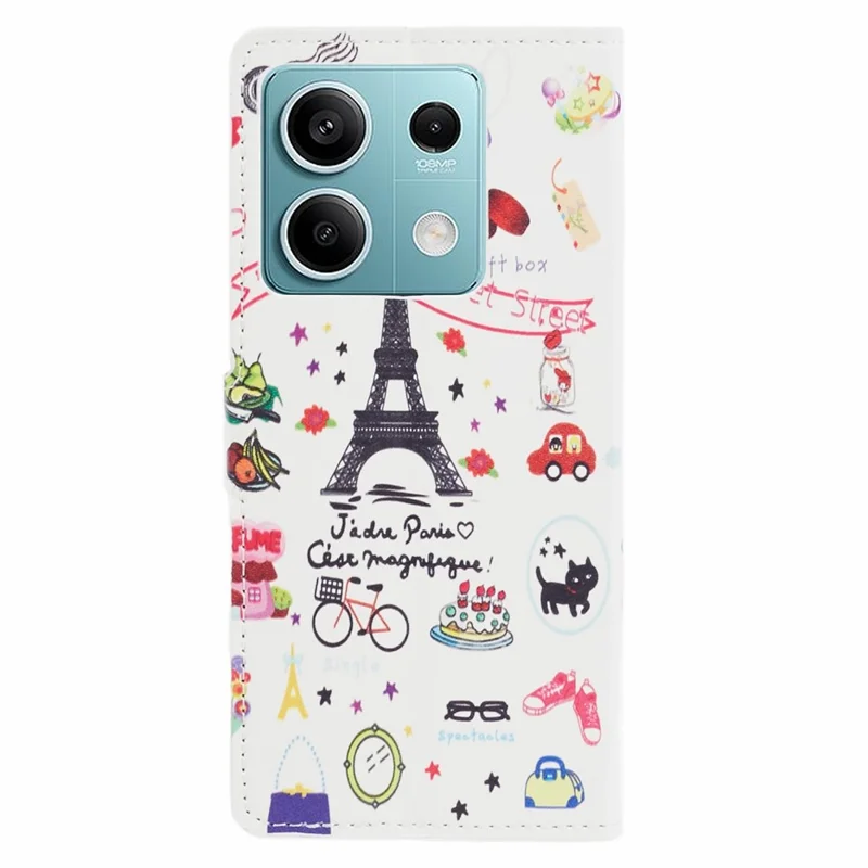 For Xiaomi Redmi Note 13 Pro 5G / Poco X6 5G Case Pattern Printing Folio PU Leather Phone Cover - Iron Tower