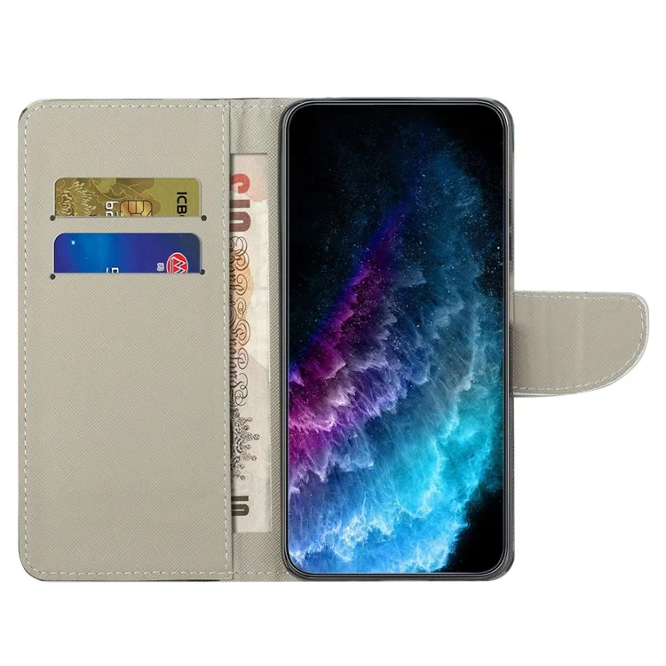Für Motorola Moto G45 5G / G34 5G Magnetische Case Pattern Design Brieftasche Handyhülle - Grüner Baum