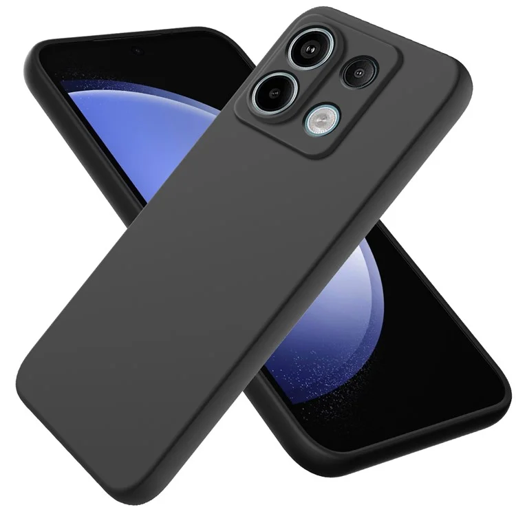 Para Xiaomi Poco X6 5g / Redmi Nota 13 Pro 5G Estojo Com Tampa de Silicone Líquido Strap - Preto