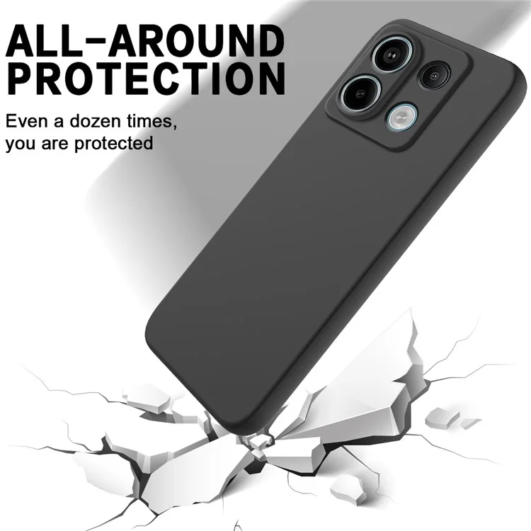 Para Xiaomi Poco X6 5g / Redmi Nota 13 Pro 5G Estojo Com Tampa de Silicone Líquido Strap - Preto