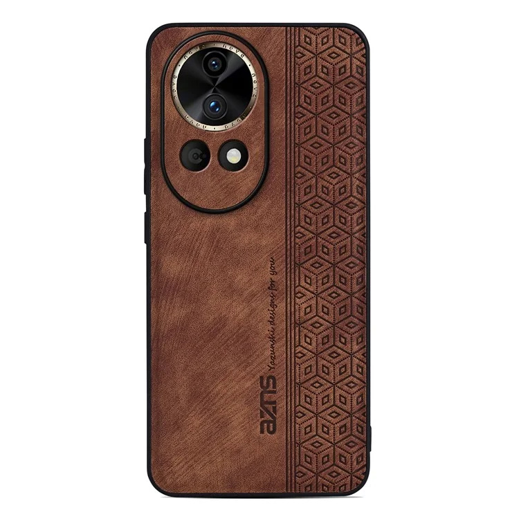 AZNS Per Huawei nova 12 Pro 5G Custodia per Cellulare Antigraffio in Pelle PU Rivestita in TPU - Marrone