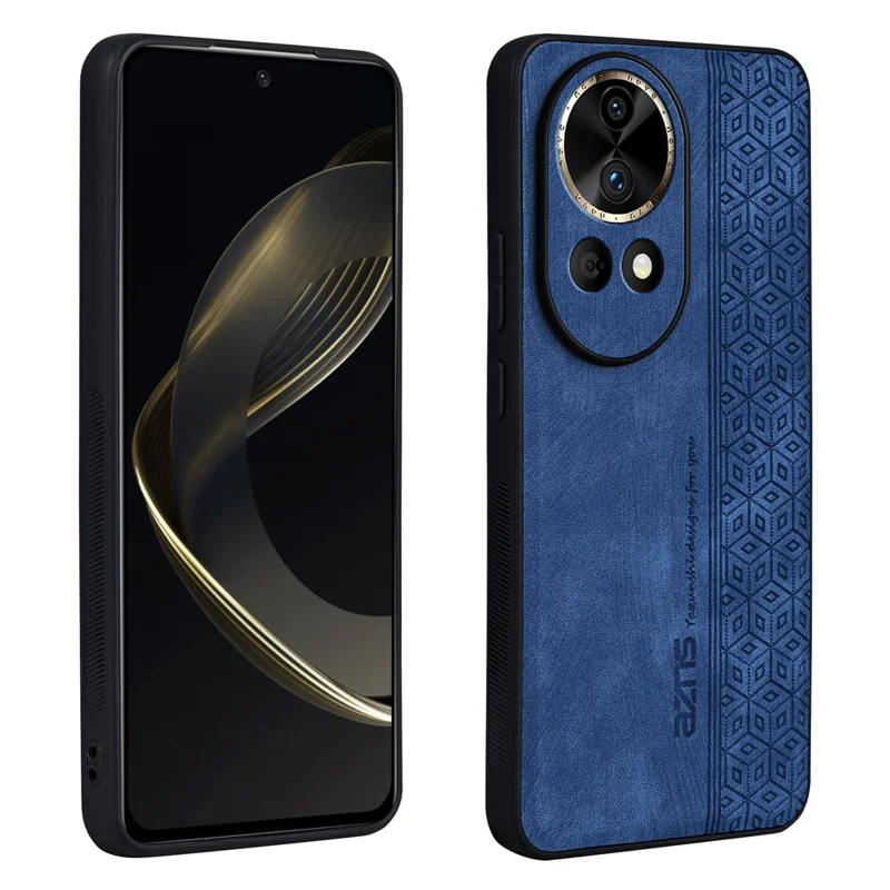 AZNS For Huawei nova 12 Pro 5G Cell Phone Case Anti-scratch PU Leather Coated TPU Back Cover - Blue
