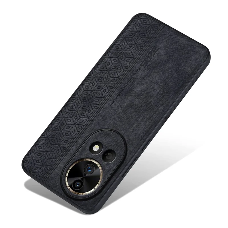AZNS For Huawei nova 12 Pro 5G Cell Phone Case Anti-scratch PU Leather Coated TPU Back Cover - Black