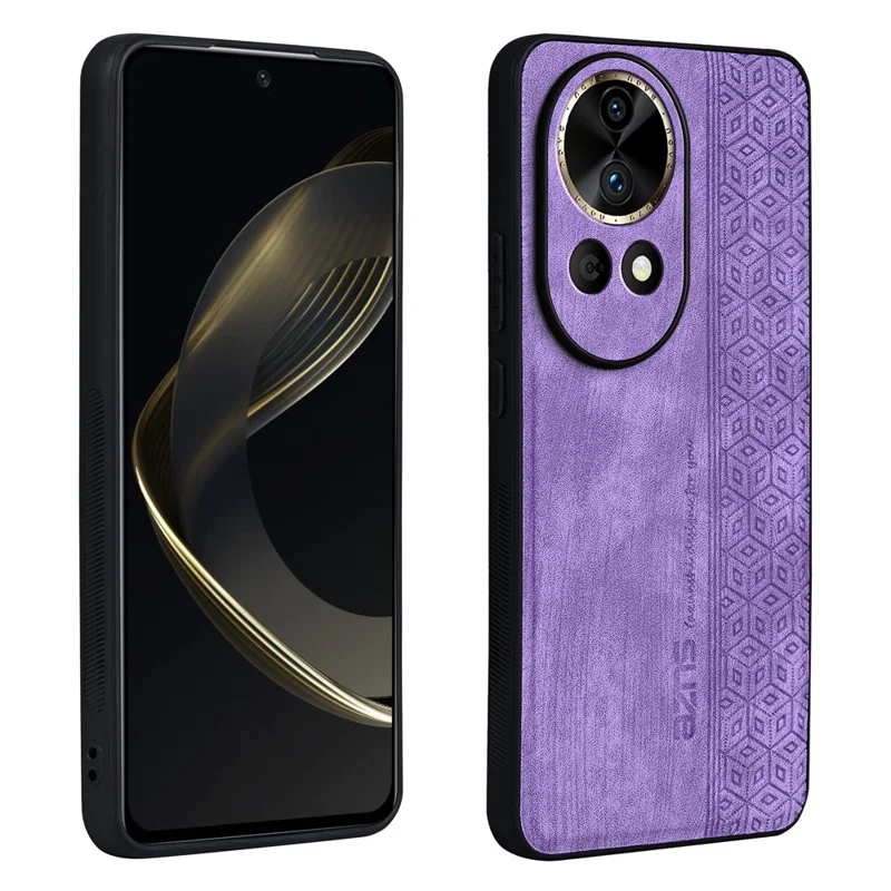 AZNS For Huawei nova 12 Pro 5G Cell Phone Case Anti-scratch PU Leather Coated TPU Back Cover - Purple