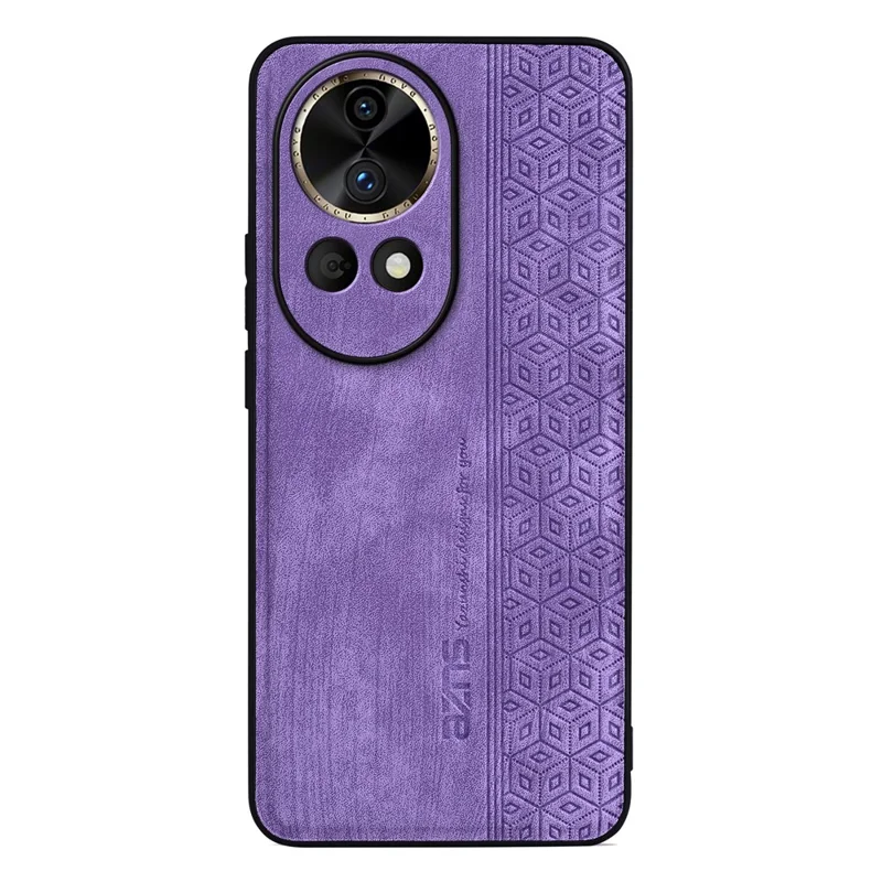 AZNS For Huawei nova 12 Pro 5G Cell Phone Case Anti-scratch PU Leather Coated TPU Back Cover - Purple