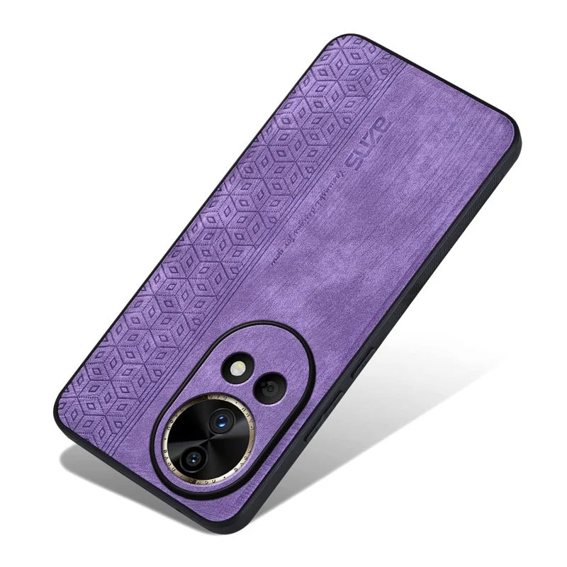 AZNS For Huawei nova 12 Pro 5G Cell Phone Case Anti-scratch PU Leather Coated TPU Back Cover - Purple
