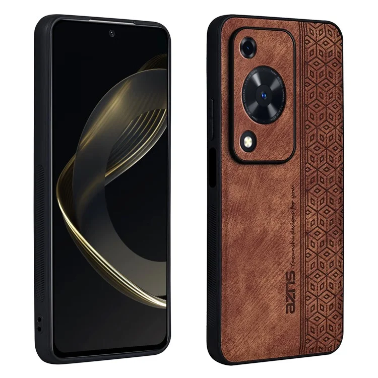 AZNS per Huawei Enjoy 70 4G / nova Y72 4G Custodia con stampa in pelle PU+TPU Protective Phone Cover - Marrone