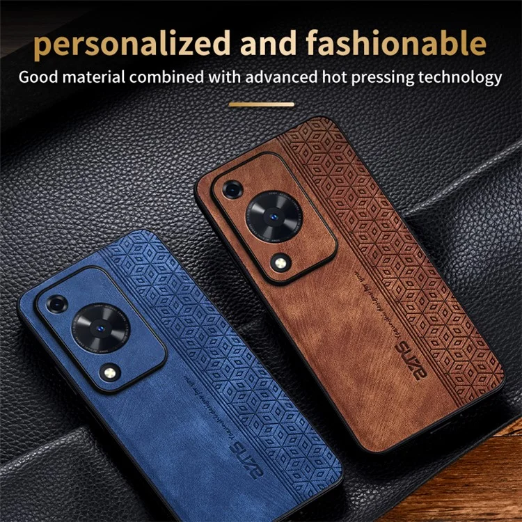 AZNS per Huawei Enjoy 70 4G / nova Y72 4G Custodia con stampa in pelle PU+TPU Protective Phone Cover - Marrone