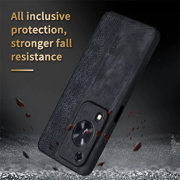 AZNS per Huawei Enjoy 70 4G / nova Y72 4G Custodia con stampa in pelle PU+TPU Protective Phone Cover - Marrone
