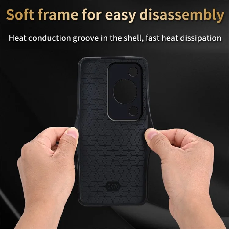 AZNS per Huawei Enjoy 70 4G / nova Y72 4G Custodia con stampa in pelle PU+TPU Protective Phone Cover - Marrone