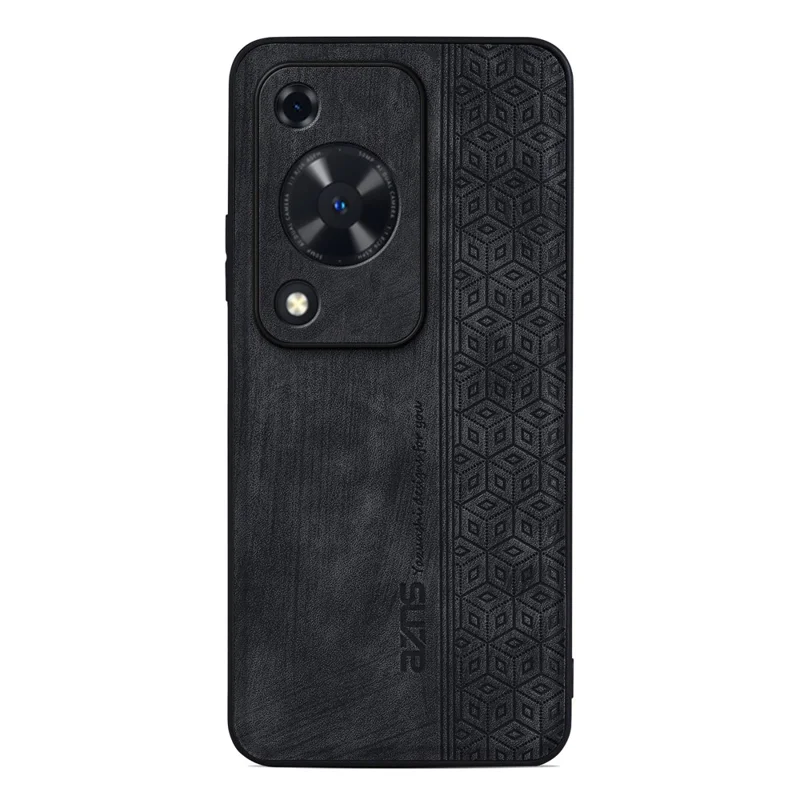 AZNS til Huawei Enjoy 70 4G / nova Y72 4G Case med præget mønster i PU-læder+TPU beskyttende telefoncover - Sort