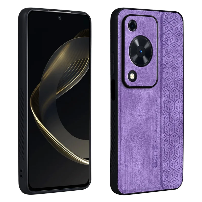 AZNS для Huawei Enjoy 70 4G / nova Y72 4G Чехол с тиснением из ПУ-кожи + защитный чехол из ТПУ - фиолетовый