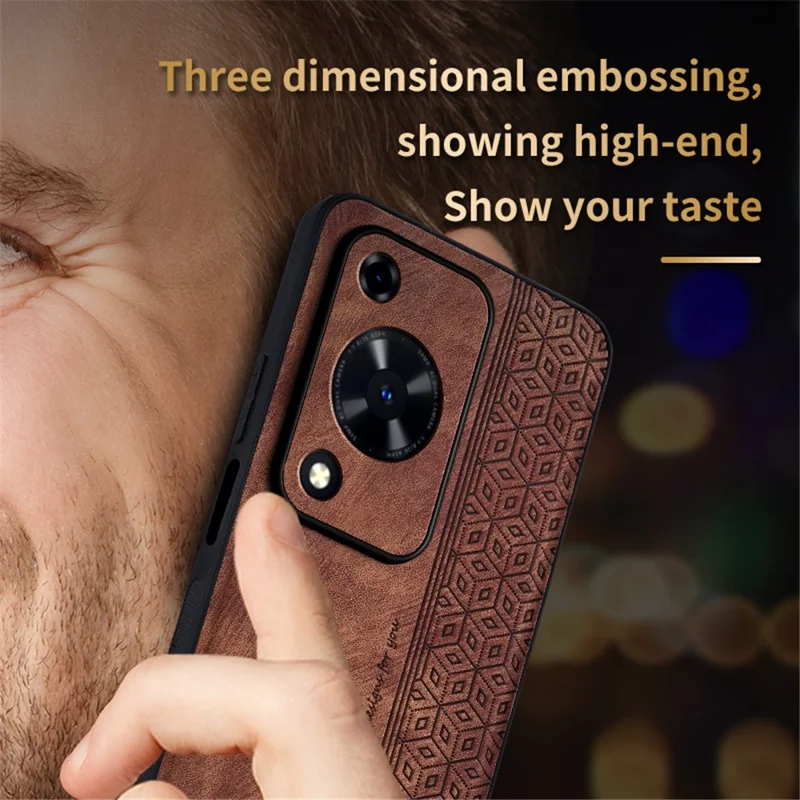 AZNS для Huawei Enjoy 70 4G / nova Y72 4G Чехол с тиснением из ПУ-кожи + защитный чехол из ТПУ - фиолетовый
