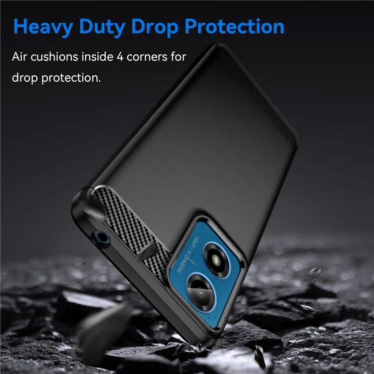 For Motorola Moto E14 4G / G04 4G / G04s 4G / G24 4G Phone Case Anti-Scratch Soft TPU Cover - Black