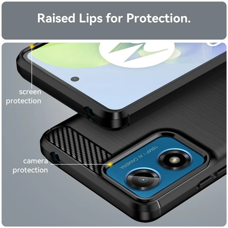 For Motorola Moto E14 4G / G04 4G / G04s 4G / G24 4G Phone Case Anti-Scratch Soft TPU Cover - Black