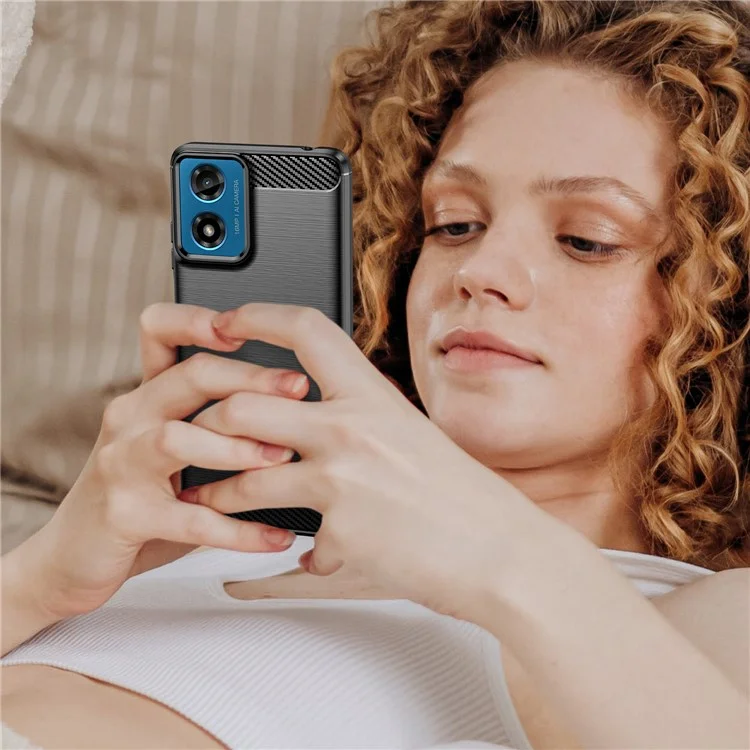 For Motorola Moto E14 4G / G04 4G / G04s 4G / G24 4G Phone Case Anti-Scratch Soft TPU Cover - Black