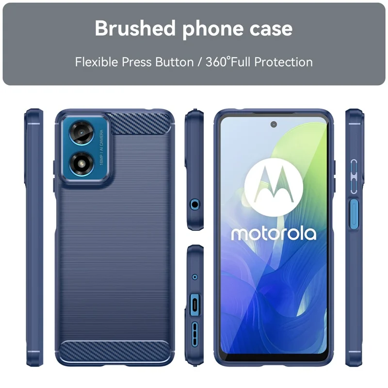 Per Motorola Moto E14 4G / G04 4G / G04s 4G / G24 4G Cover per telefono Custodia antigraffio in TPU morbido - Blu