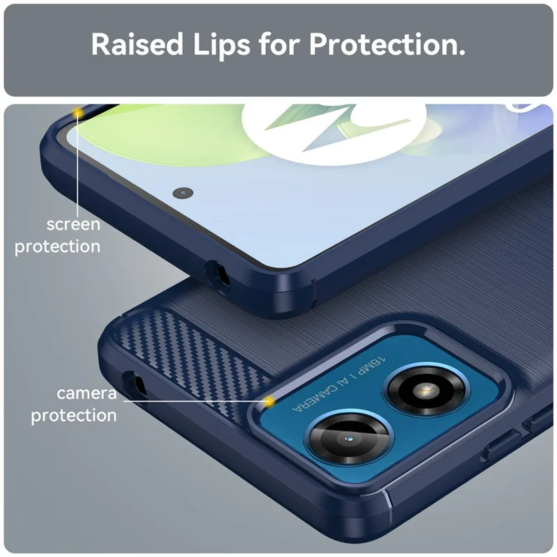 Per Motorola Moto E14 4G / G04 4G / G04s 4G / G24 4G Cover per telefono Custodia antigraffio in TPU morbido - Blu