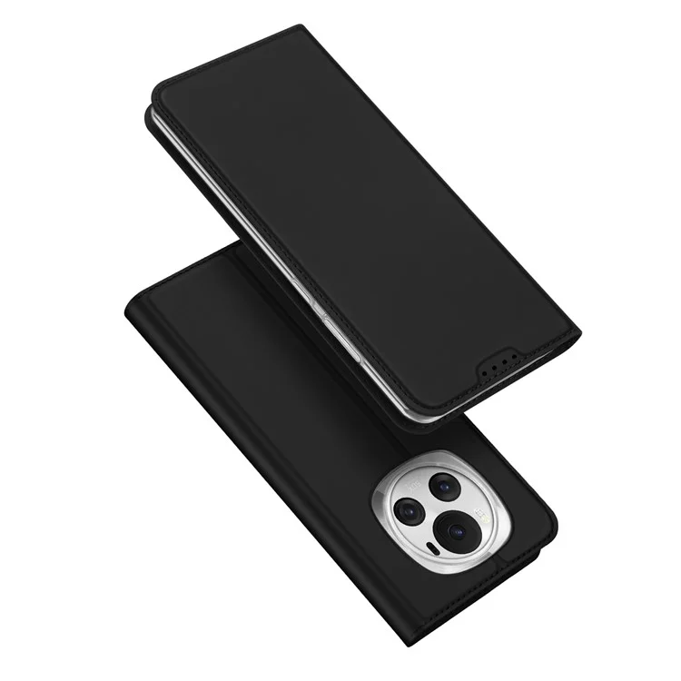 DUX DUCIS Skin Pro Series For Honor Magic6 5G Leather Case Card Slot Phone Stand Cover - Black
