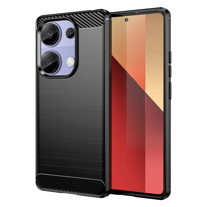 Per Xiaomi Redmi Nota 13 Pro 4G Case Fibra di Carbonio Fibra Copertina Del Telefono TPU - Nero