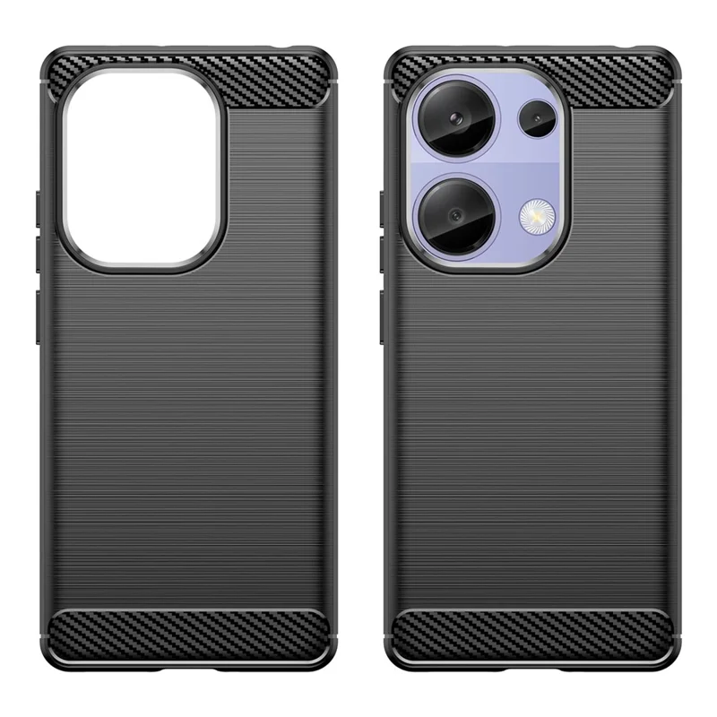 Pour Xiaomi Redmi Note 13 Pro 4G Case Texture TPU Fibre de Carbone TPU - Noir