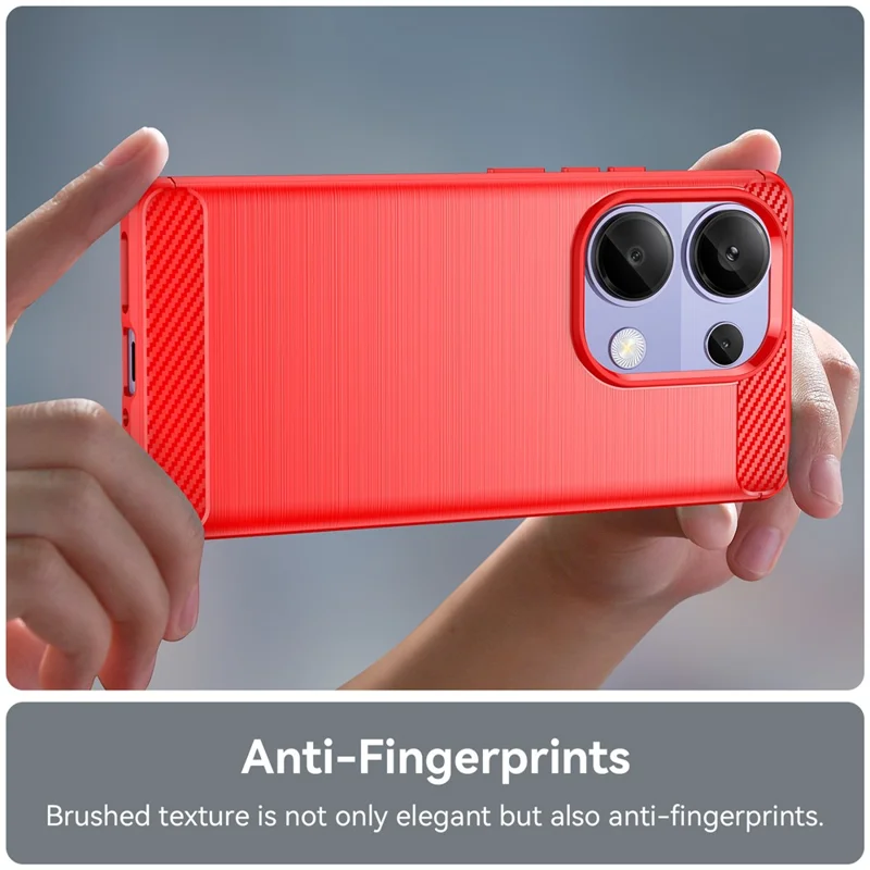 Til Xiaomi Redmi Note 13 Pro 4G / Poco M6 Pro 4G Hylse med Kulfiberstruktur i TPU - Rød