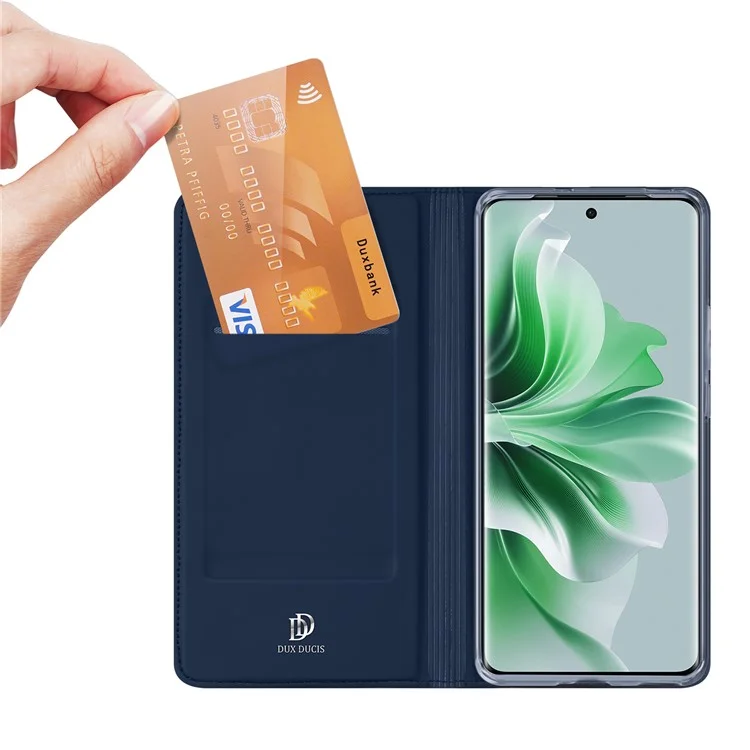 DUX DUCIS Skin Pro Series For Oppo Reno11 5G (Global) Stand Case Card Slot Phone Leather Cover - Blue