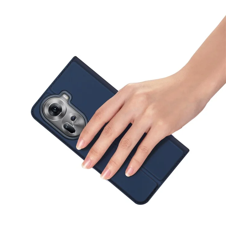 DUX DUCIS Skin Pro Series For Oppo Reno11 5G (Global) Stand Case Card Slot Phone Leather Cover - Blue