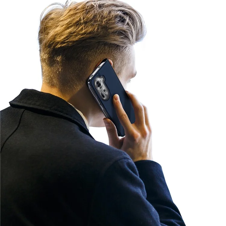 DUX DUCIS Skin Pro Series For Oppo Reno11 5G (Global) Stand Case Card Slot Phone Leather Cover - Blue