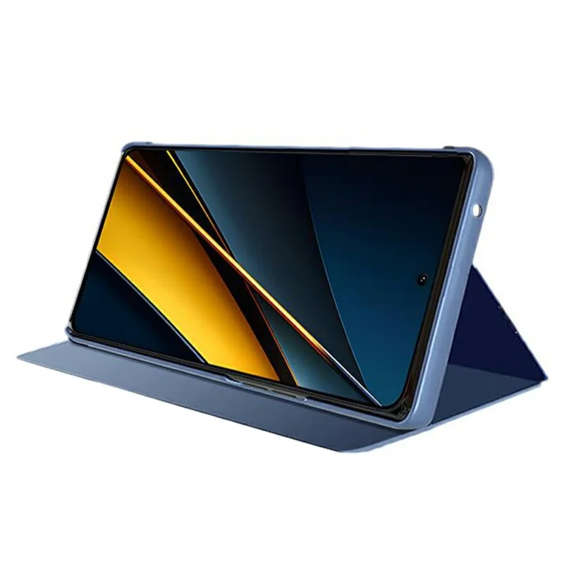 Til Xiaomi Poco X6 Pro 5G / Redmi K70E 5G hylse med gennemsigtigt vindue og standerdesign - Sort