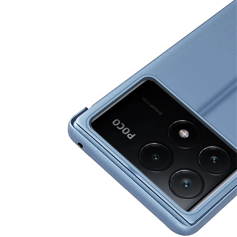 Til Xiaomi Poco X6 Pro 5G / Redmi K70E 5G hylse med gennemsigtigt vindue og standerdesign - Sort