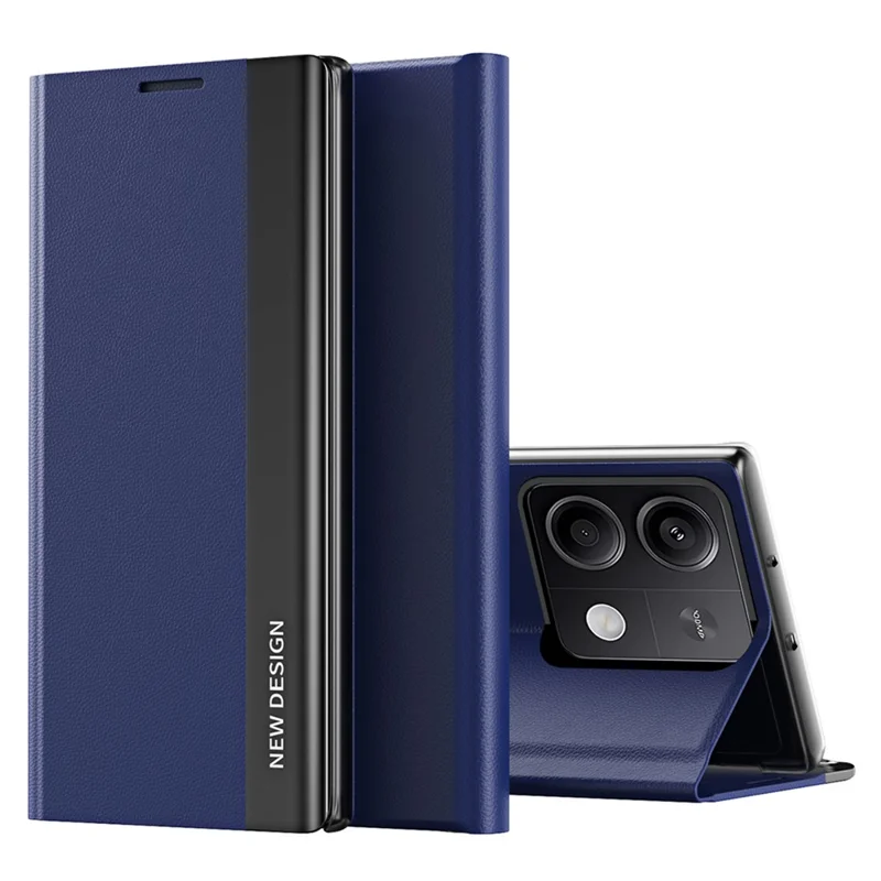 Futera z podstawką do Xiaomi Redmi Note 13 Pro 5G / Poco X6 5G, odporna na upadki obudowa PC+skóra - Szafir