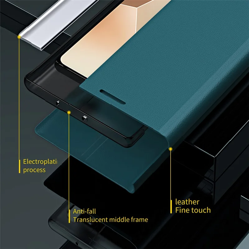 Per Xiaomi Redmi Note 13 Pro 5G / Poco X6 5G Supporto Custodia Antiurto PC+Pelle Custodia Protettiva - Giallo
