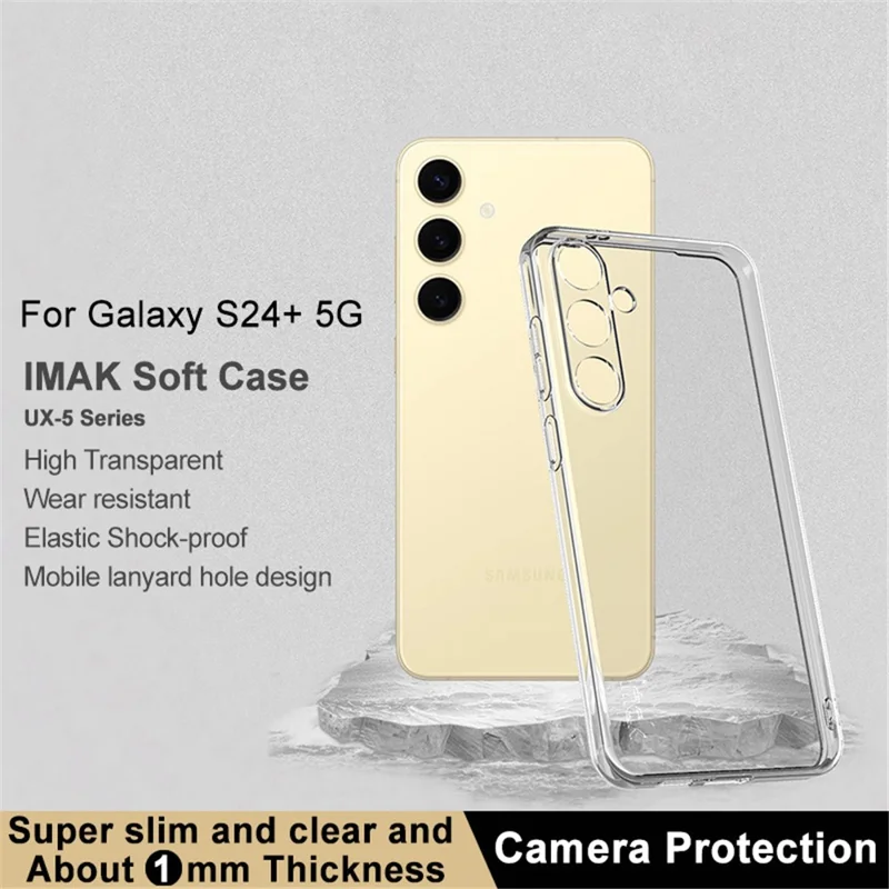 IMAK UX-5 Série Para Samsung Galaxy S24+ Capa Anti-Arranhões Capa de TPU Fina e Transparente 