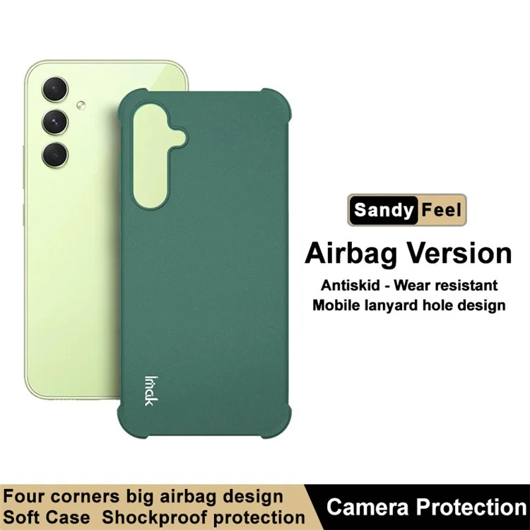 IMAK For Samsung Galaxy A55 5G Case Airbag Corner Matte TPU Phone Cover - Green