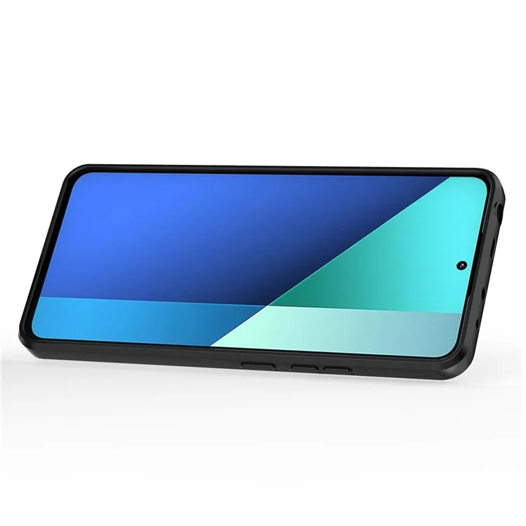 For Xiaomi Redmi Note 13 4G Case PC+TPU Slide Lens Lid Phone Cover - Black