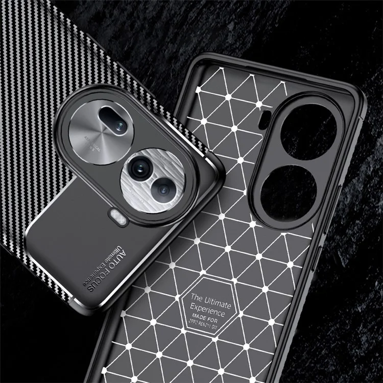 Para Oppo Reno11 5G (Global) Capa de Fibra de Carbono Textura TPU Anti-queda Capa de Telefone