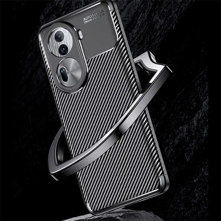 Para Oppo Reno11 5G (Global) Capa de Fibra de Carbono Textura TPU Anti-queda Capa de Telefone