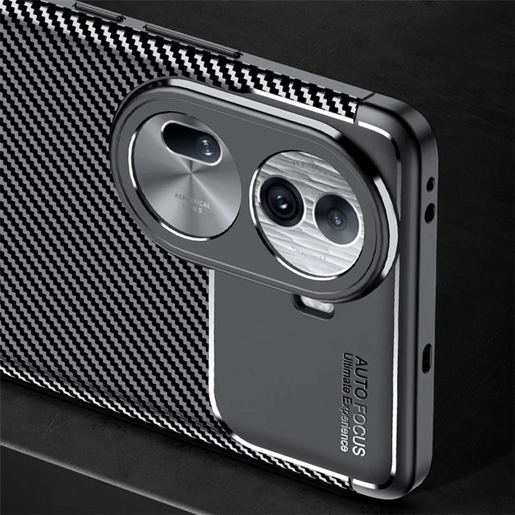 Para Oppo Reno11 5G (Global) Capa de Fibra de Carbono Textura TPU Anti-queda Capa de Telefone
