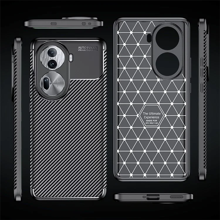 Para Oppo Reno11 5G (Global) Capa de Fibra de Carbono Textura TPU Anti-queda Capa de Telefone