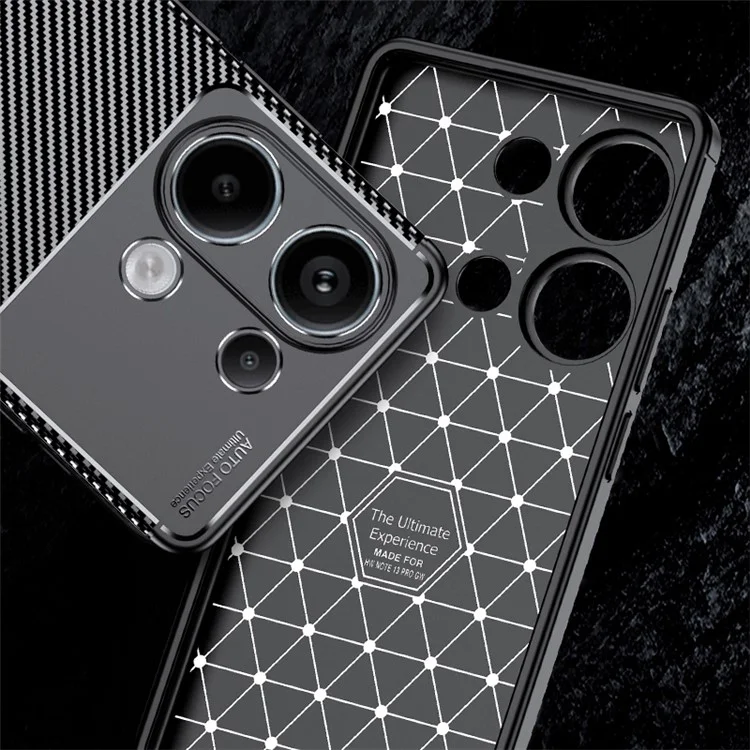 Para Xiaomi Redmi Nota 13 Pro 4g / Poco M6 Pro 4G TPU Case Textura Textura de Fibra de Carbona