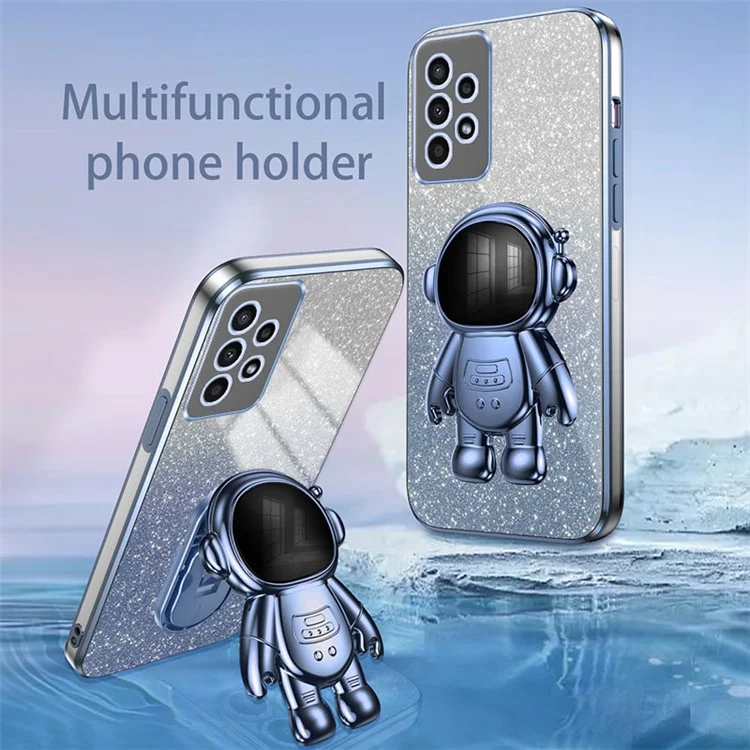 Per Samsung Galaxy A13 4G PC+TPU Case Astronauta Supporto Anti-urto Custodia Posteriore per Telefono - Blu