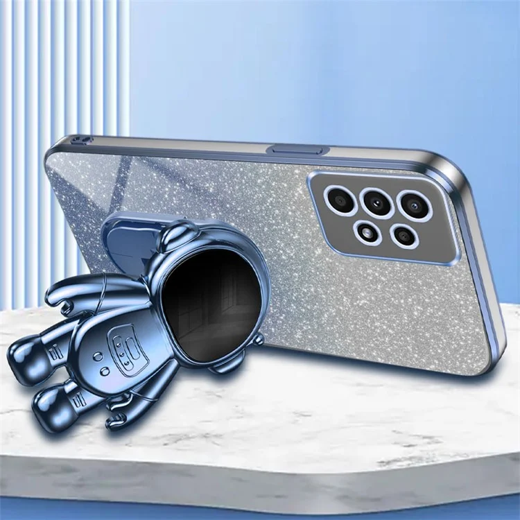 Per Samsung Galaxy A13 4G PC+TPU Case Astronauta Supporto Anti-urto Custodia Posteriore per Telefono - Blu