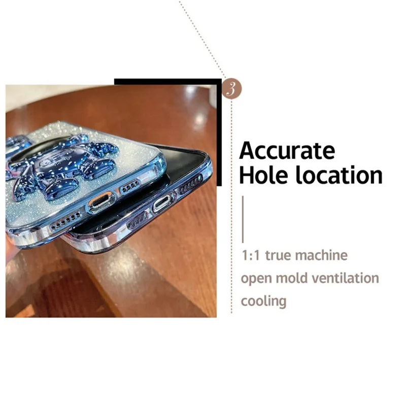 For Motorola Moto G9 Power Case Electroplating PC+TPU Astronaut Kickstand Phone Cover - Blue