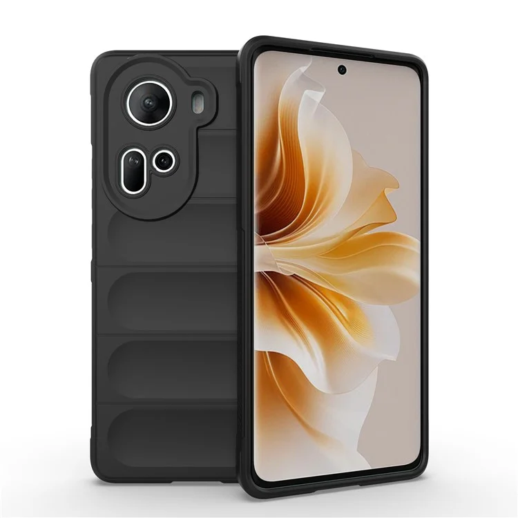 For Oppo Reno11 5G (Global) Cell Phone Case Solid Color Shockproof TPU Protective Cover - Black