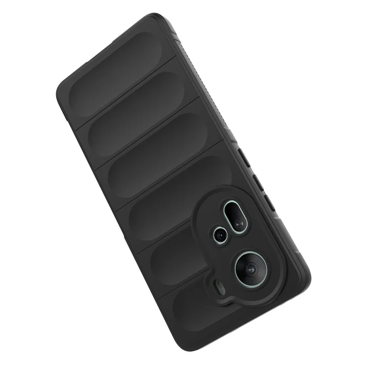 For Oppo Reno11 5G (Global) Cell Phone Case Solid Color Shockproof TPU Protective Cover - Black