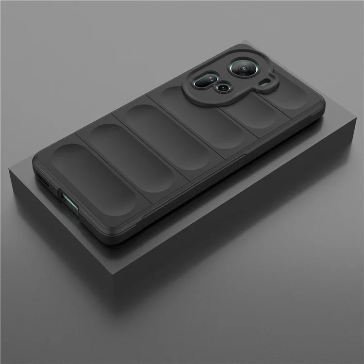For Oppo Reno11 5G (Global) Cell Phone Case Solid Color Shockproof TPU Protective Cover - Black
